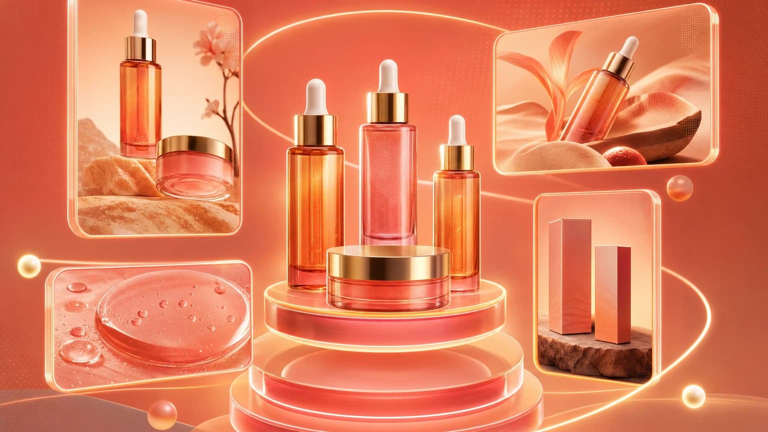 Amazon launch image stack for a skincare product line