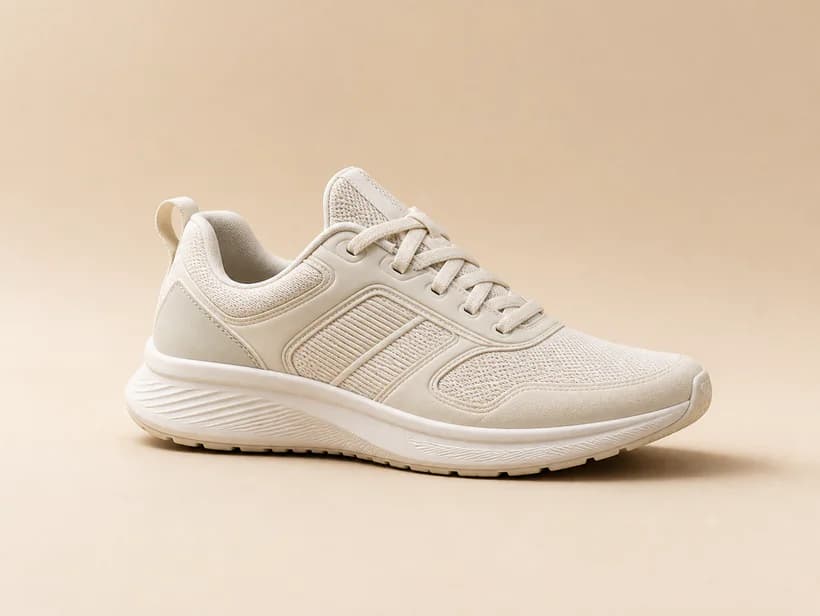 Sneaker on a soft beige background