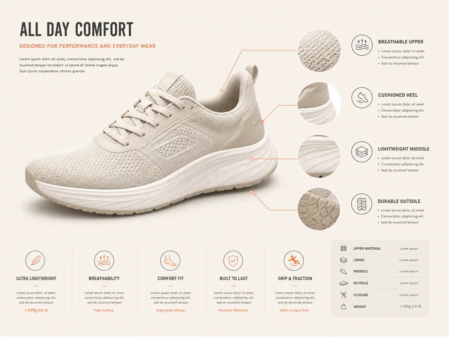 Sneaker infographic product image