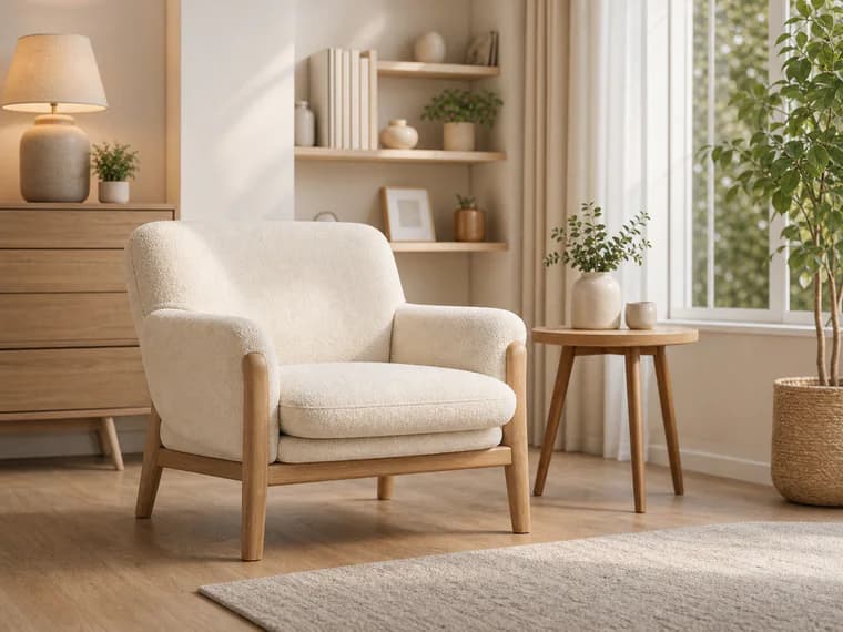Chair placed in a bright home interior