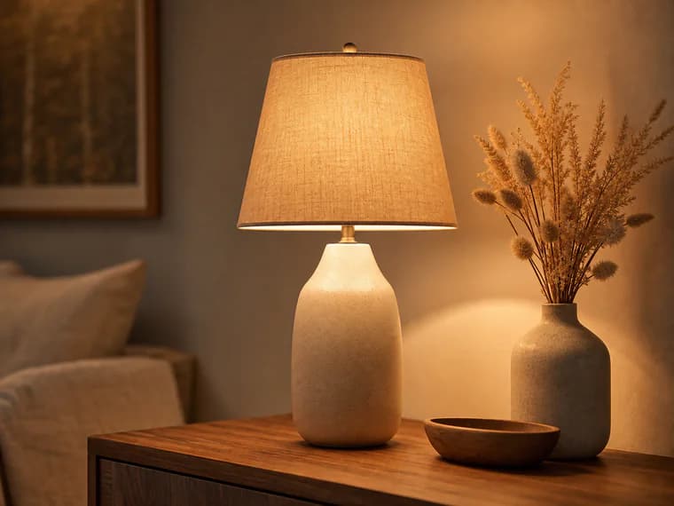 Lamp in a warm lifestyle scene
